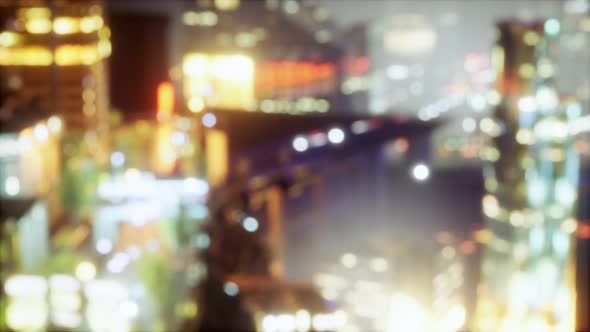 Blurred Cityscape Background Scene at Night alt
