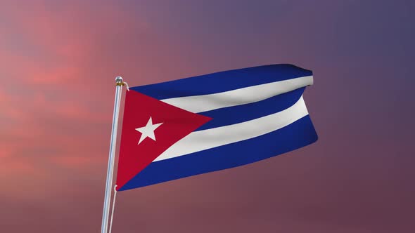 Flag Of Cuba Waving 4k