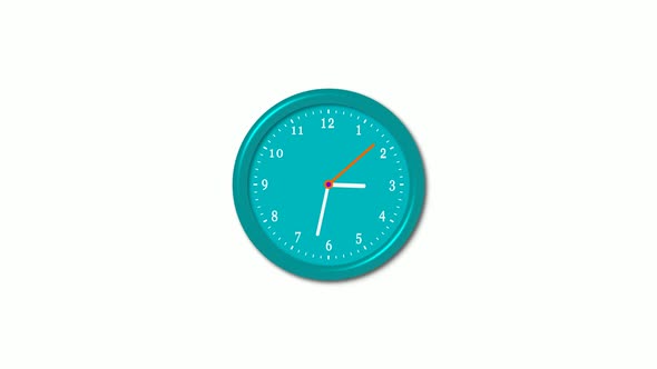 Counting down fast motion 3d wall clock isolated
