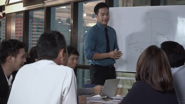 Asian Business People Discuss Marketing Strategy