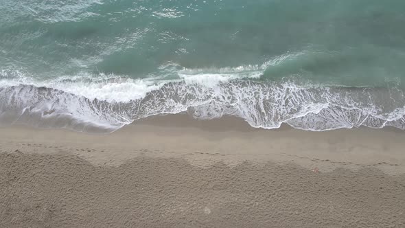 Aerial View of the Beach at the Seaside Resort Town, Turkey