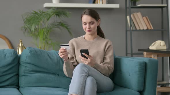 Woman Making Online Payment on Smartphone