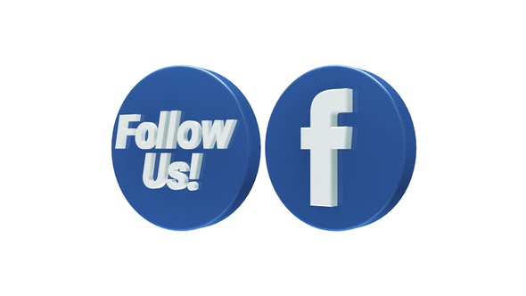 3D Follow Us Facebook Icon