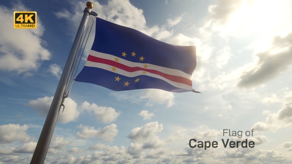 Cape Verde Flag on a Flagpole - 4K