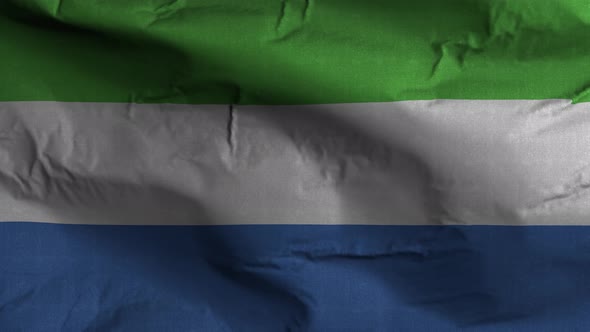 Sierra Leone Flag Textured Waving Background 4K