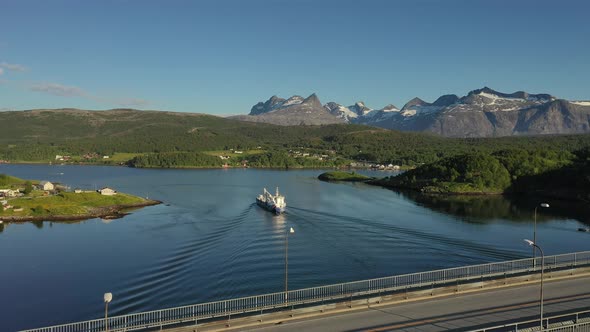 Bridge Over Whirlpools of the Maelstrom of Saltstraumen Nordland Norway