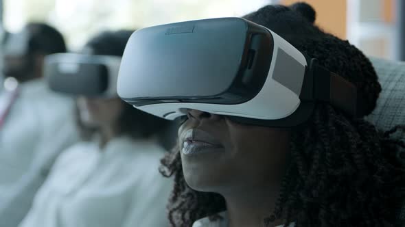 Happy Young Woman in Vr Headset