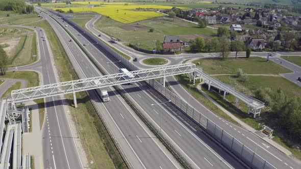 Pedestrian Bridge Over Busy Highway