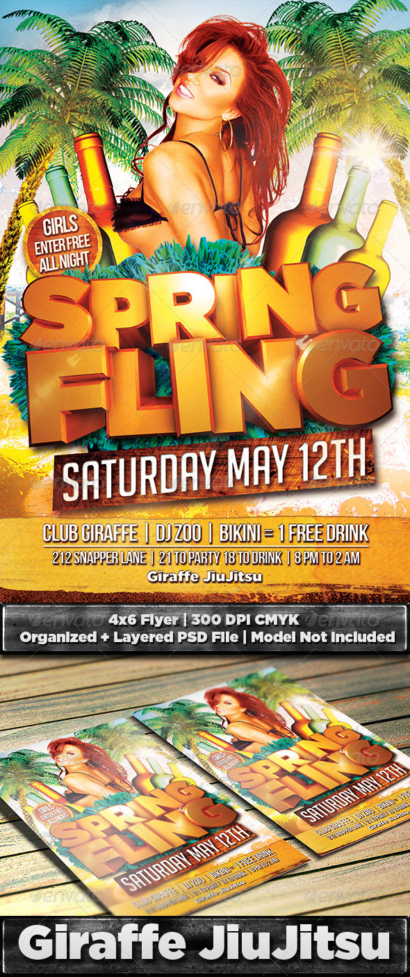 Spring Fling Flyer Template PSD