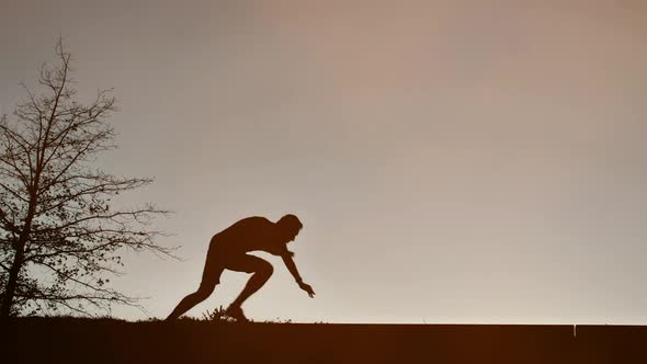 Man Runs Away From Zombie