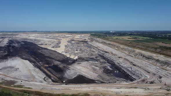 Opencast lignite mine in the Rhenish lignite mining area in Germany