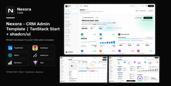 Nexora - CRM Admin Template | TanStack Start + shadcn/ui + Landing Page