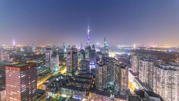 A Time lapse of nanjing city at night，china