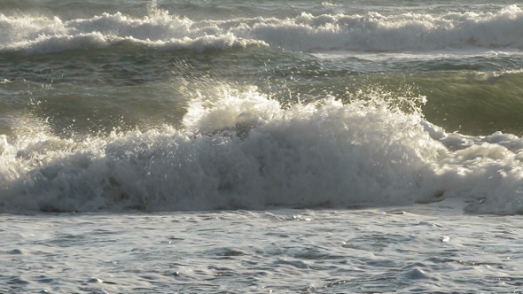Rough Waves at Sunset