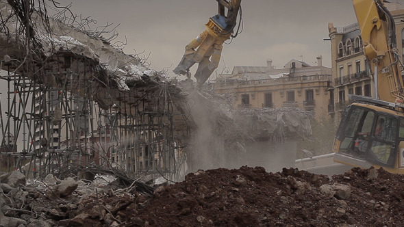 Bulldozer Demolishing Bridges 1