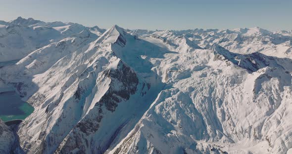 Drone Over Kitzsteinhorn Mountain Peaks