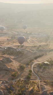 Cappadocia Turkey  Vertical Video of Balloon Launch