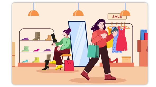 Shopping Animation Scene 04