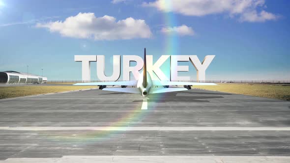 Commercial Airplane Landing Country Turkey