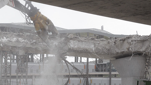 Bulldozer Breaking Down Bridges