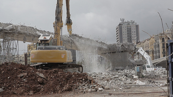 Bulldozer Demolishing Bridges 2