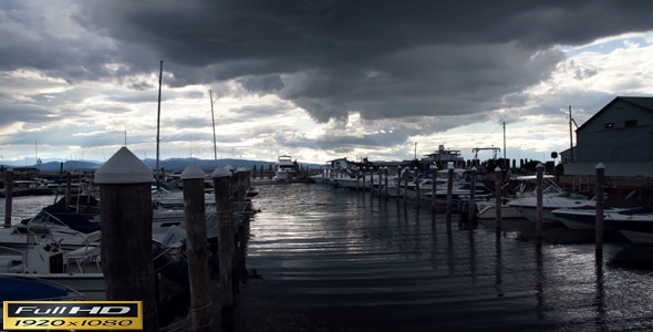 Harbor With Dark Clouds | Full HD