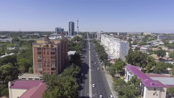 summer panorama of the beautiful and green of Tashkent city