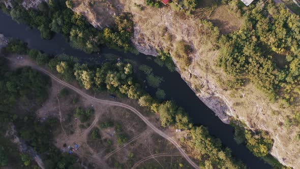 Aerial Top View on Canyon During Sunny Day