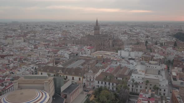 Aerial of Seville with the Cathedral