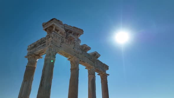 Temple of Apollo aerial view 4 K Turkey Side