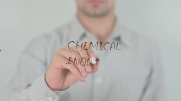 Chemical Industry Writing on Screen with Hand