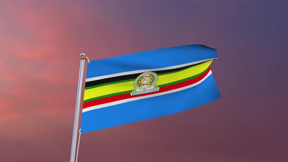 Flag Of East African Community Waving 4k