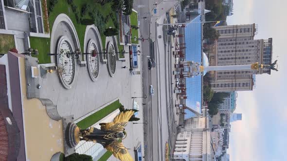 Vertical Video of the Center of Kyiv Ukraine