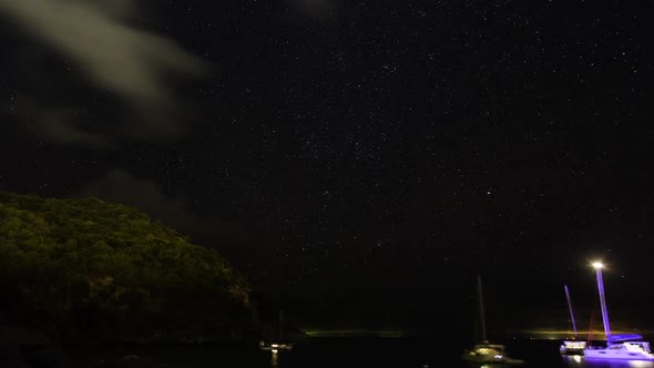 Time Lapse of St Barths, in the Caribbean. Scenic place, taken on the beach overlooking floating boa