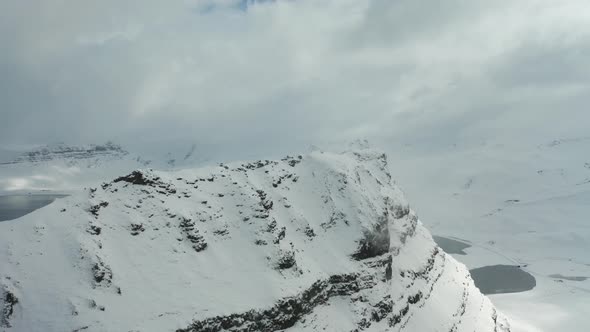 Snowy Mount Kirkjufetl. Iceland, Winter 2019