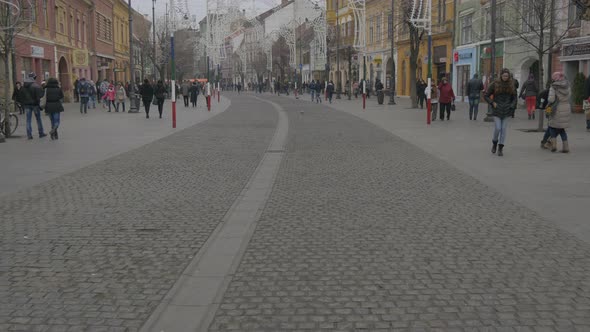 Tilt up view of Nicolae Balcescu street