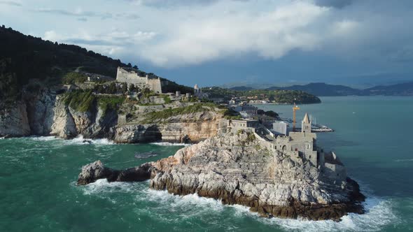 Portovenere in Liguria Aerial View