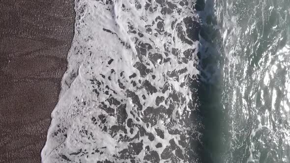 Sea Near the Coast  Closeup Aerial View of the Coastal Seascape