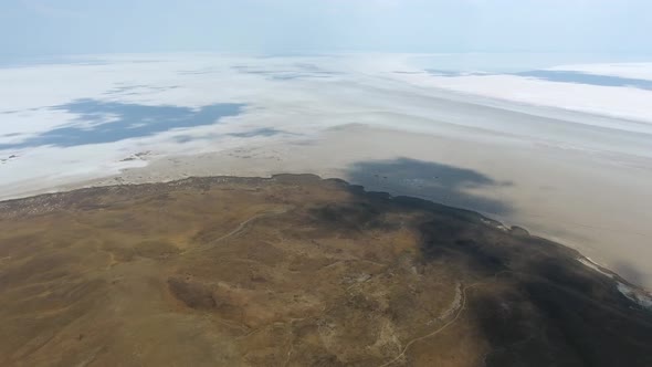 Tundra Meadows and Frozen Icy Northern Sea in Arctic Greenland Climate