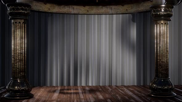 Stage Curtain with Light and Shadow