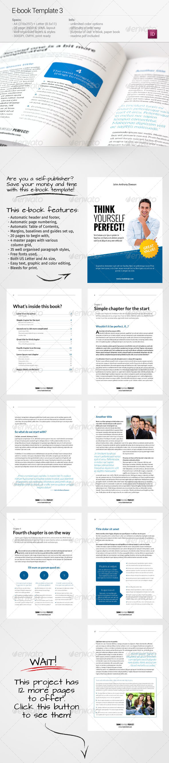 Graphics: A4 Ad Book Brochure Design Digital E-book Ebook Electronic Epub Graphic Ipad Kindle Magazine Print Ready Publishing Tablet Template