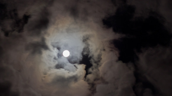 Moon Behind Clouds