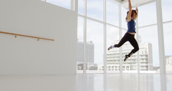 Dancer practicing contemporary dance