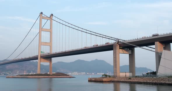 Tsing Ma bridge in Hong Kong