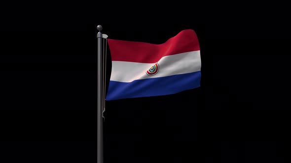 Netherlands Flag On Flagpole With Alpha Channel 4K