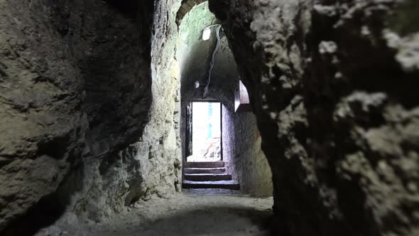 Underground cave made of gypsum crystal.