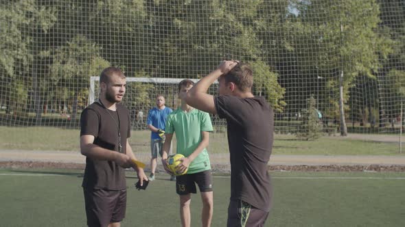 Nervous Soccer Player Cautioned By Yellow Card