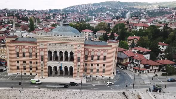 View At City Hall In Old Town Center Of Sarajevo V1