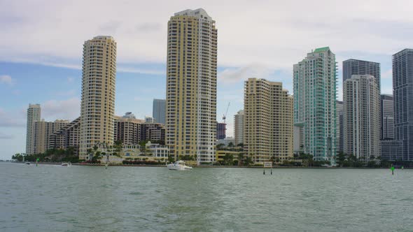 Brickell Key's skyscrapers seen from the bay