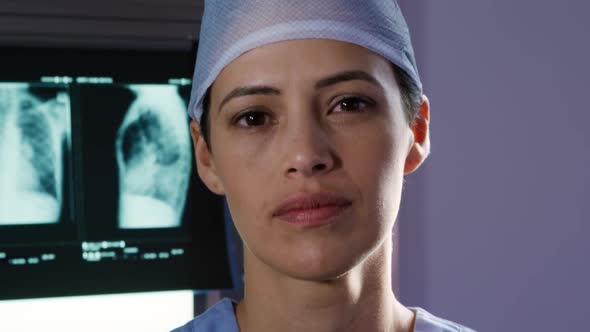 Medical professional working at a hospital alt